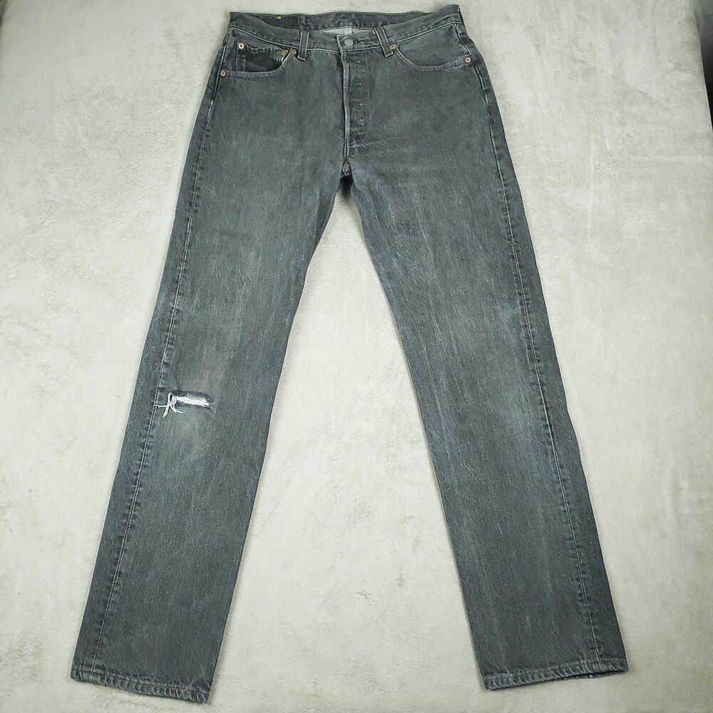 Vintage Levis 501 Jeans Mens 34x34 Stone Wash Straight Leg Button Fly USA